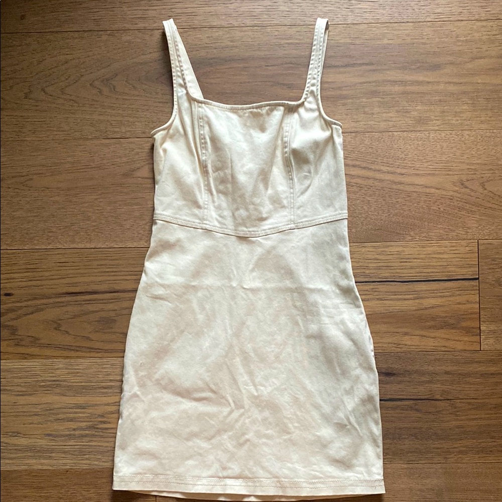 Cream Sleeveless Mini Dress